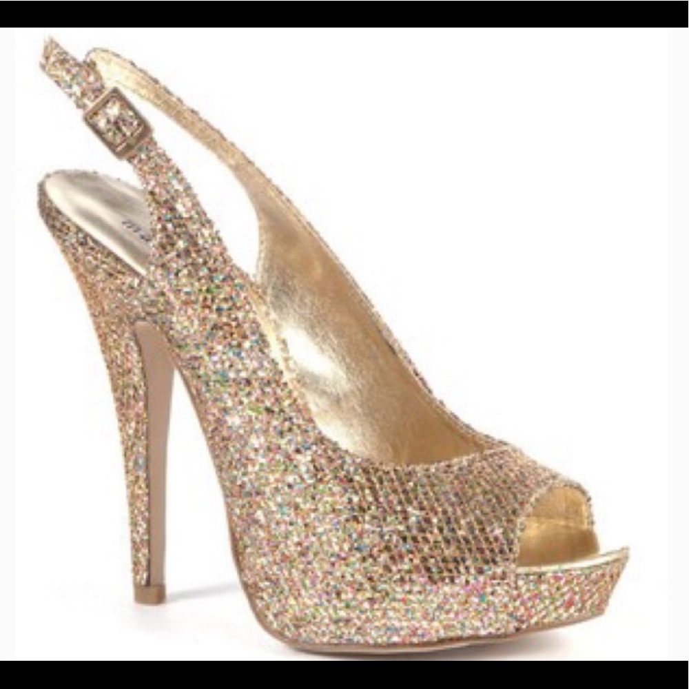 Madden Girl Gold sparkly heels